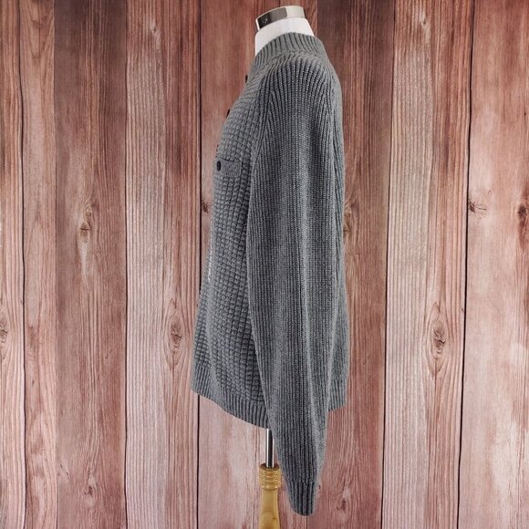 NWT Duluth Trading Co Mens XXL Burly Retirement Button Mock Sweater Cotton Knit - Picture 2 of 14